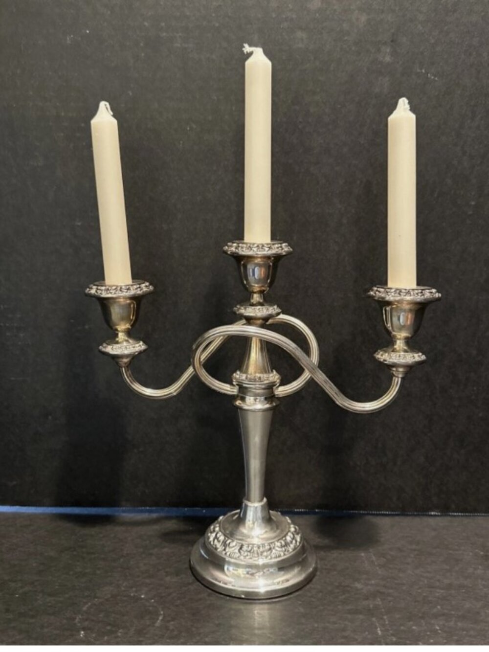 Vintage Ianthe Silver Plated Candelabra 3 Light Candle Holder England Modular